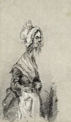 Normandiai öregasszony profilban, 1857